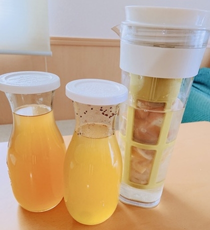 醗酵ジュース完成しました。ウエルカムドリンクサービス中です。